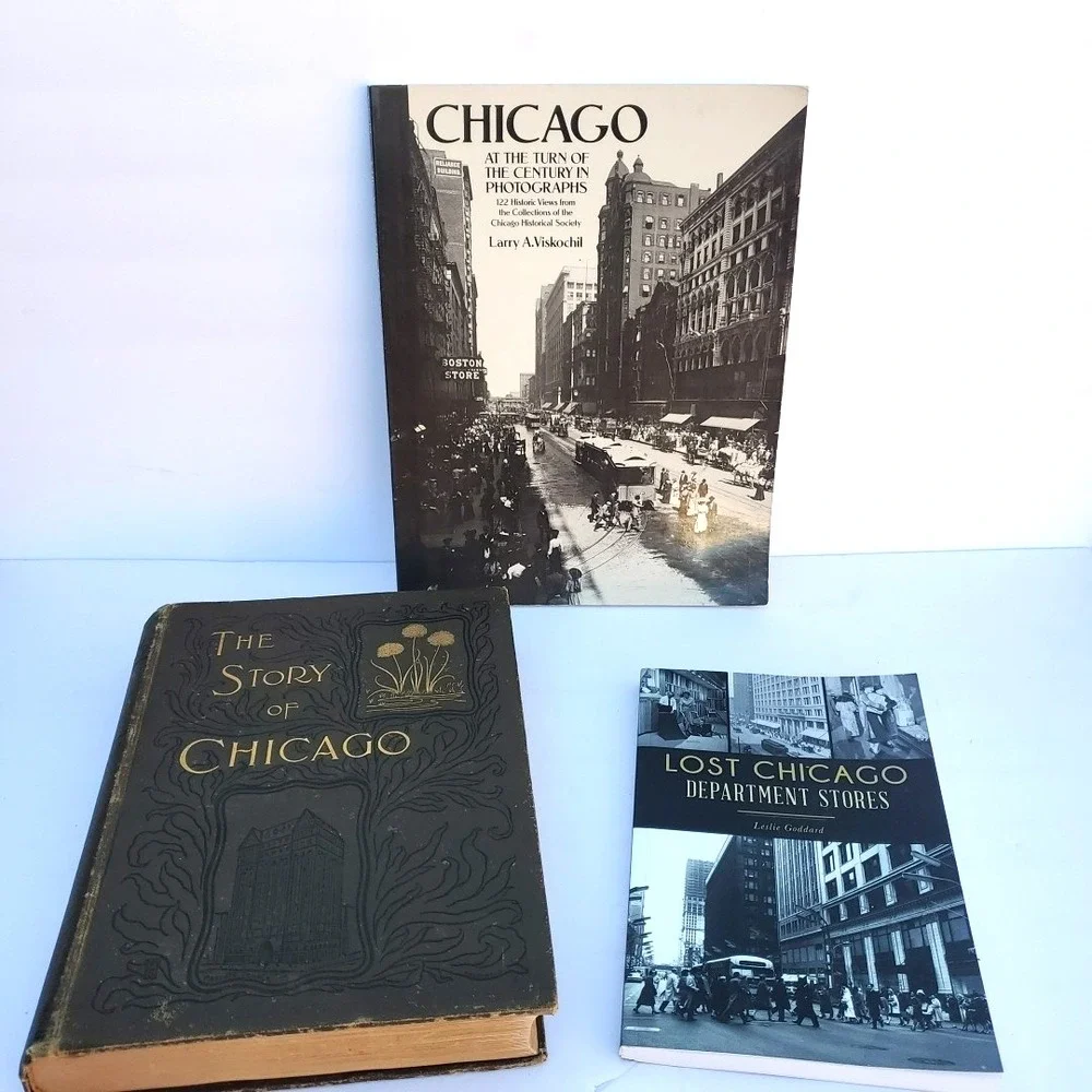 The Story Of Chicago 1892 By Joseph Kirkland Leather Bound Chicago Lot of 3 book
